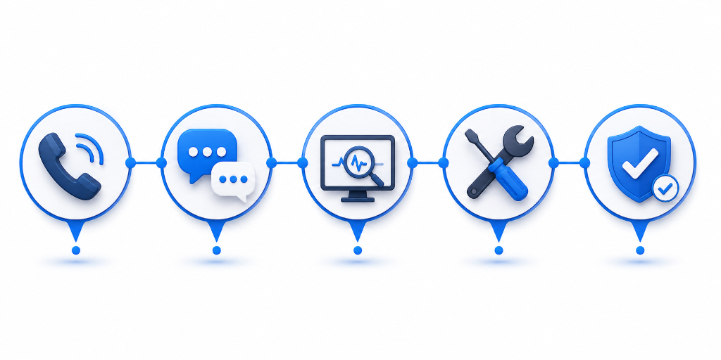 Step-by-step Gmail technical assistance process